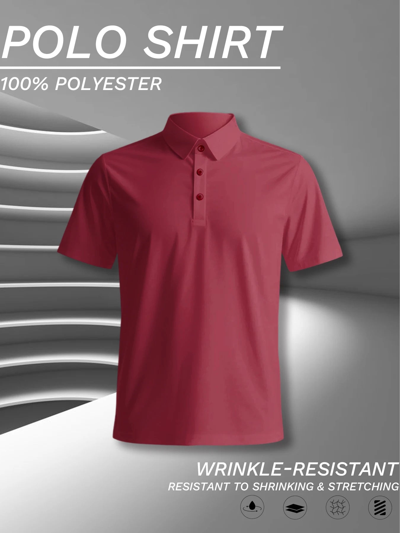 Men’s Polyester Polo Shirt, Multi-Color, Business & Casual Wear