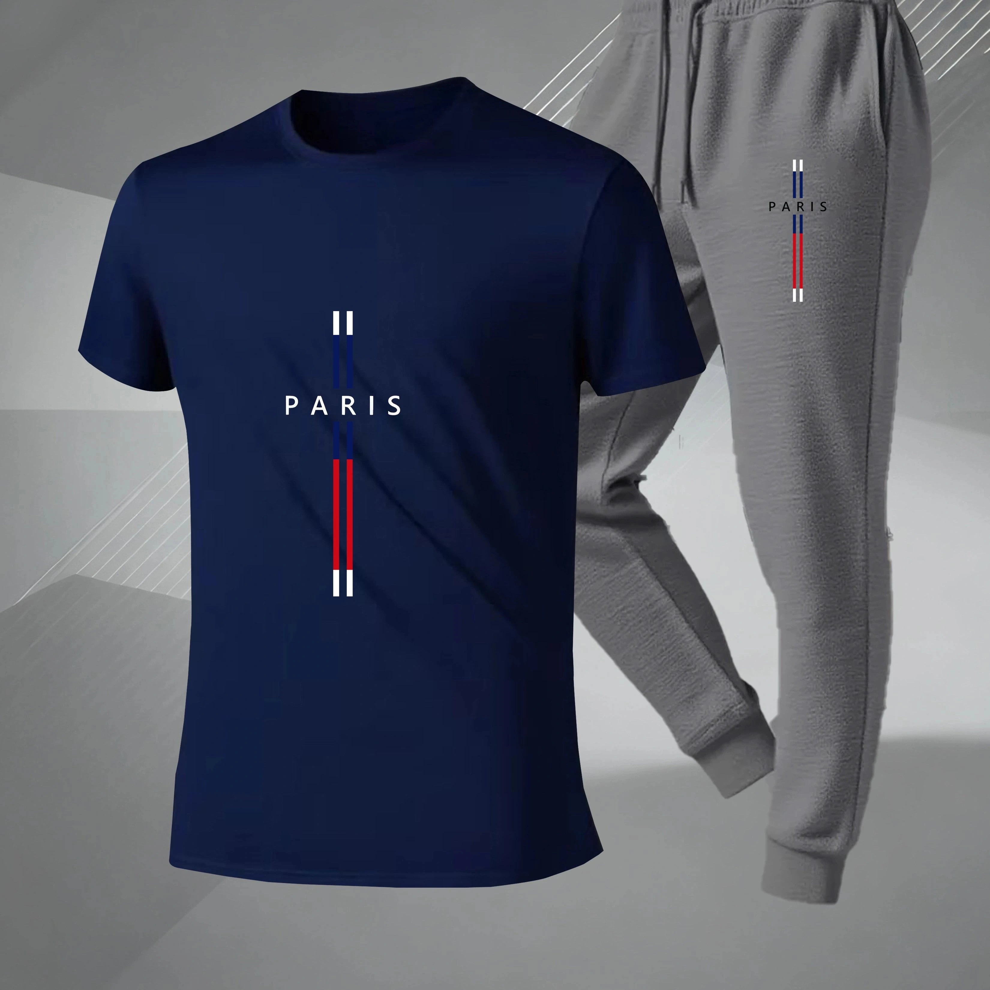 Men's Printed T-Shirt & Pants Set