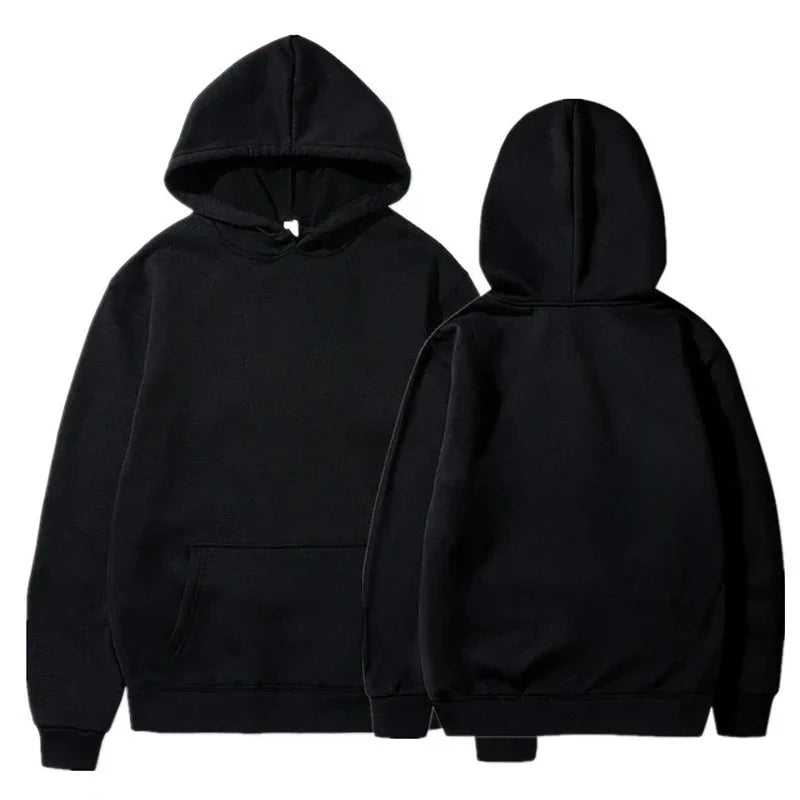 Unisex Sports Hoodie – Solid Color, Autumn/Winter Casual Sweatshirt