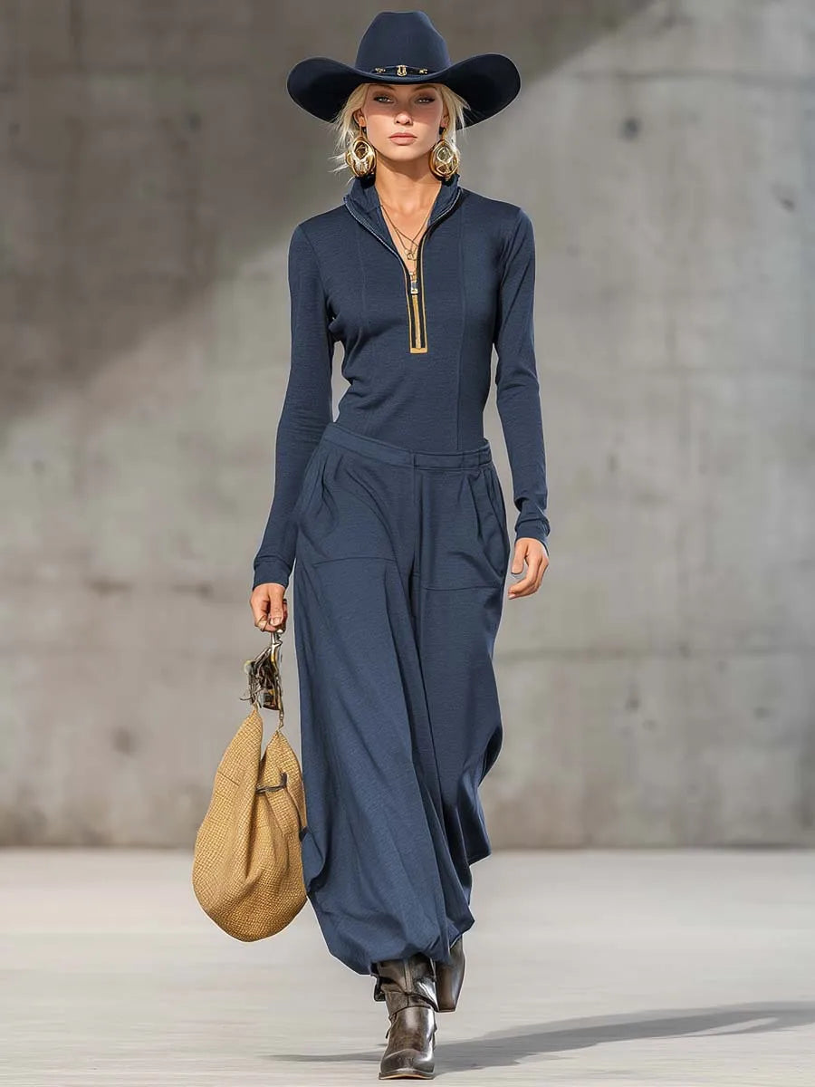 Women’s Long Sleeve Slim-Fit Overalls