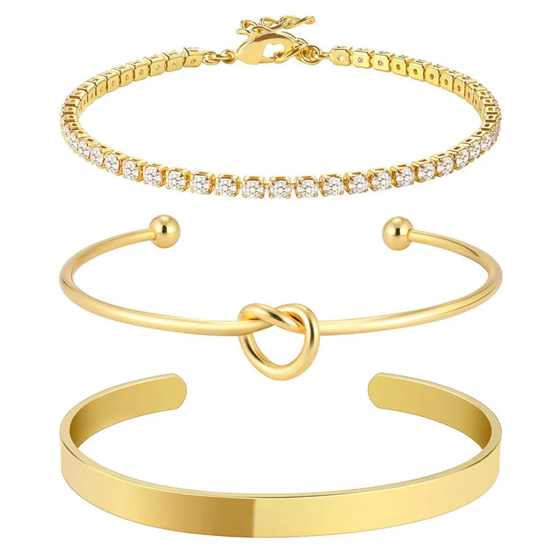 Women's Stainless Steel Bangle Set (3 pcs)