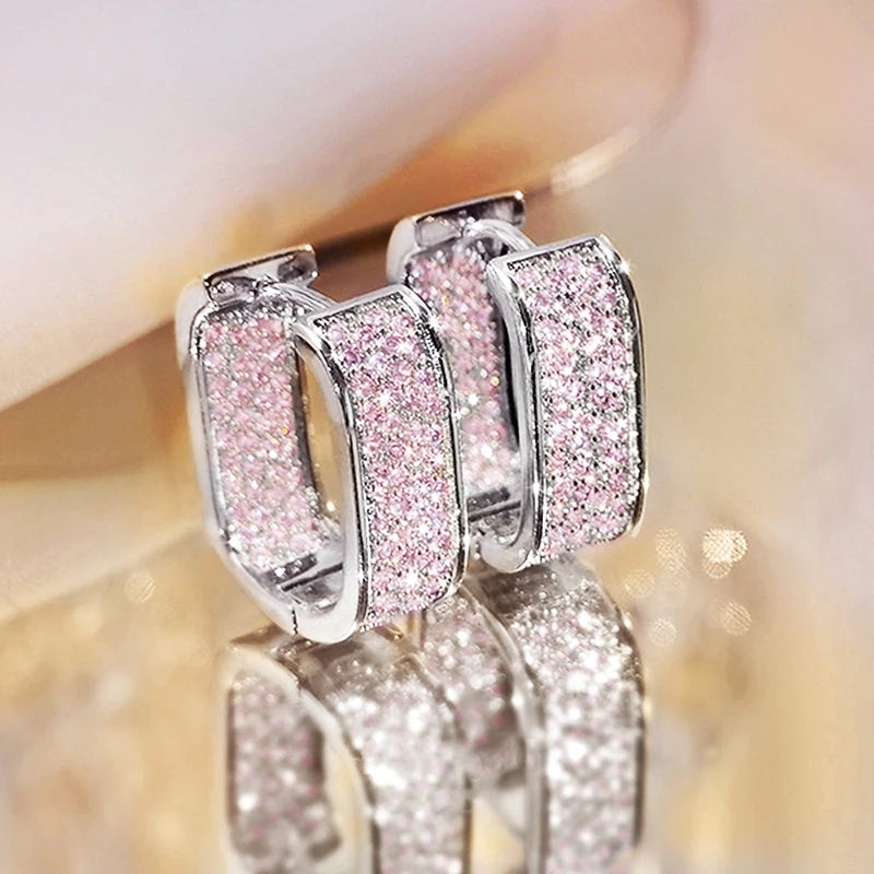 Pavé CZ Hoop Earrings