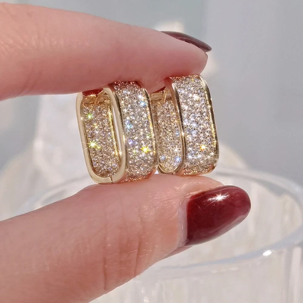 Pavé CZ Hoop Earrings