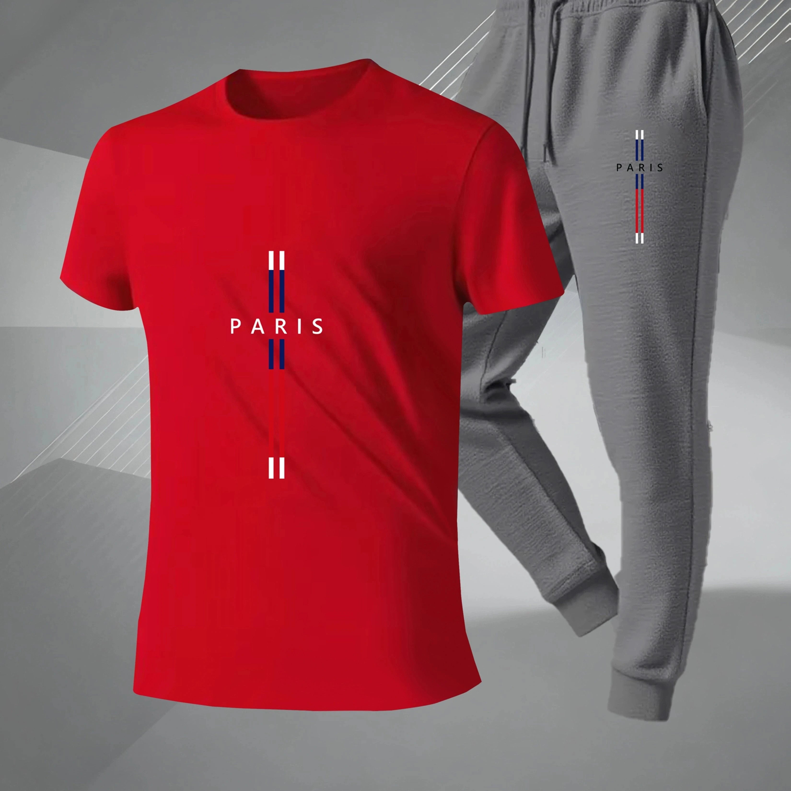 Men's Printed T-Shirt & Pants Set