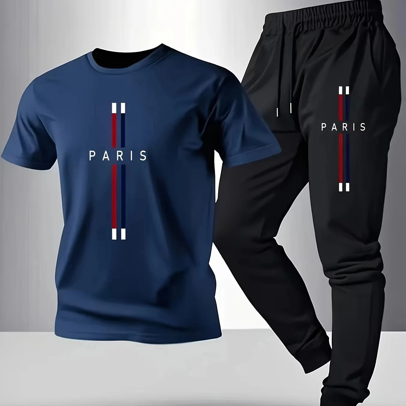 Men's Printed T-Shirt & Pants Set