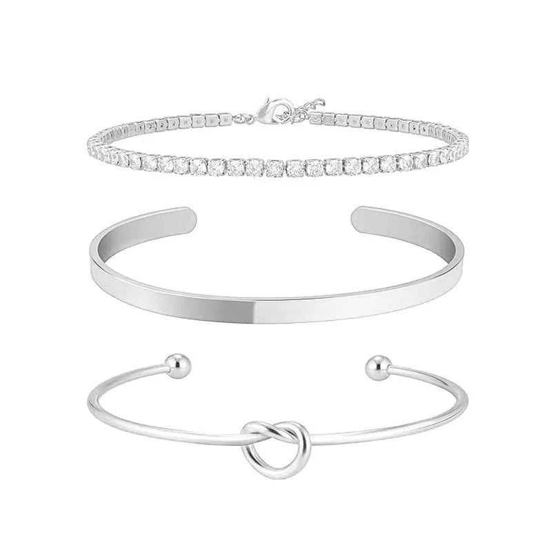 Women's Stainless Steel Bangle Set (3 pcs)