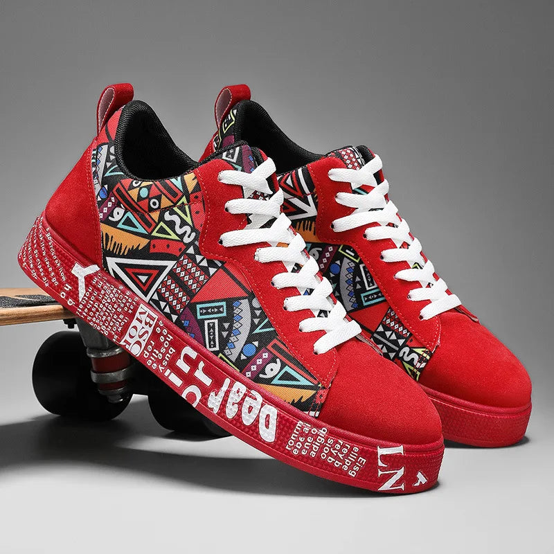 Men's Graffiti Platform Board Sneakers
