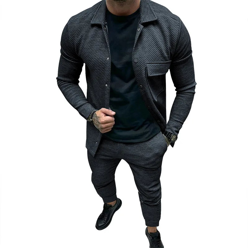 Men's Twill Two-Piece Suit Set