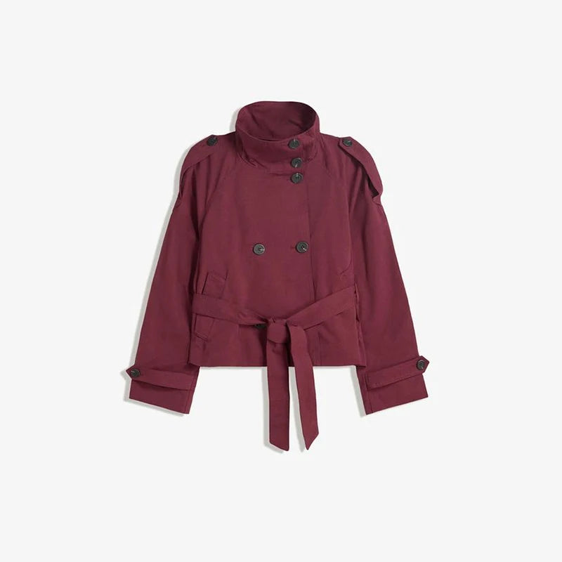 Women’s Double-Breasted Cropped Trench Coat