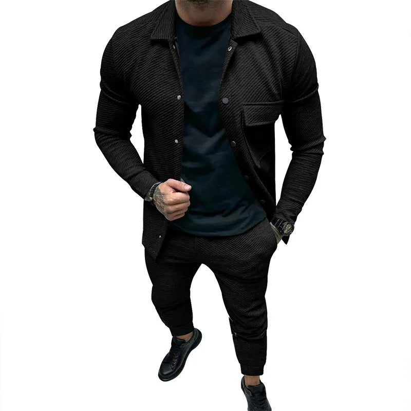 Men's Twill Two-Piece Suit Set
