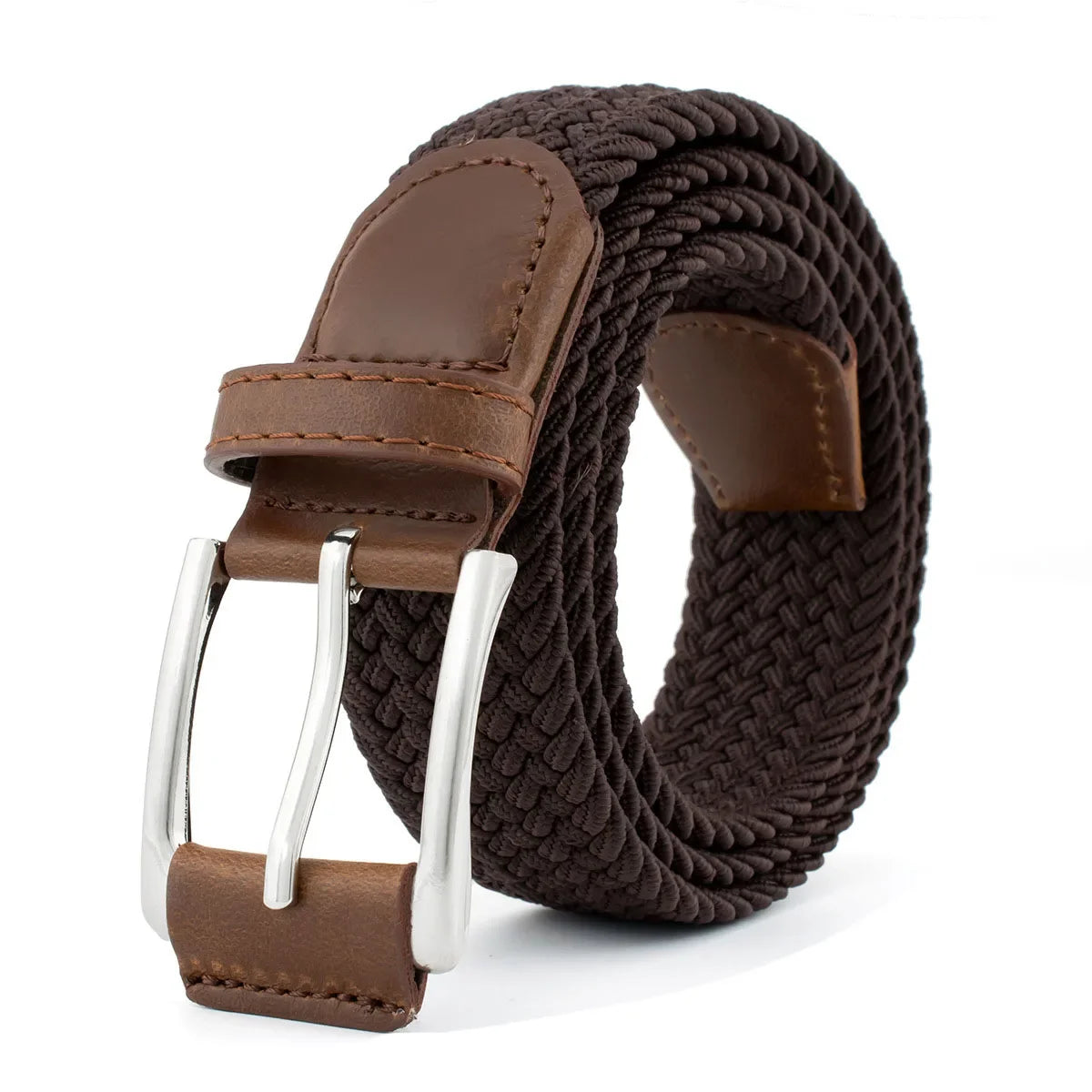 Stretch Woven Alloy Pin Buckle Belt for Men & Women