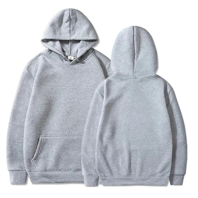 Unisex Sports Hoodie – Solid Color, Autumn/Winter Casual Sweatshirt