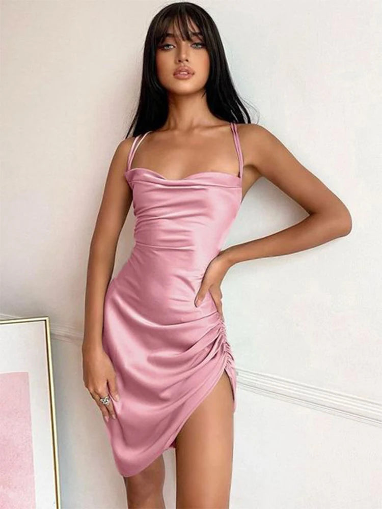 Women’s Ruched Strap Mini Dress