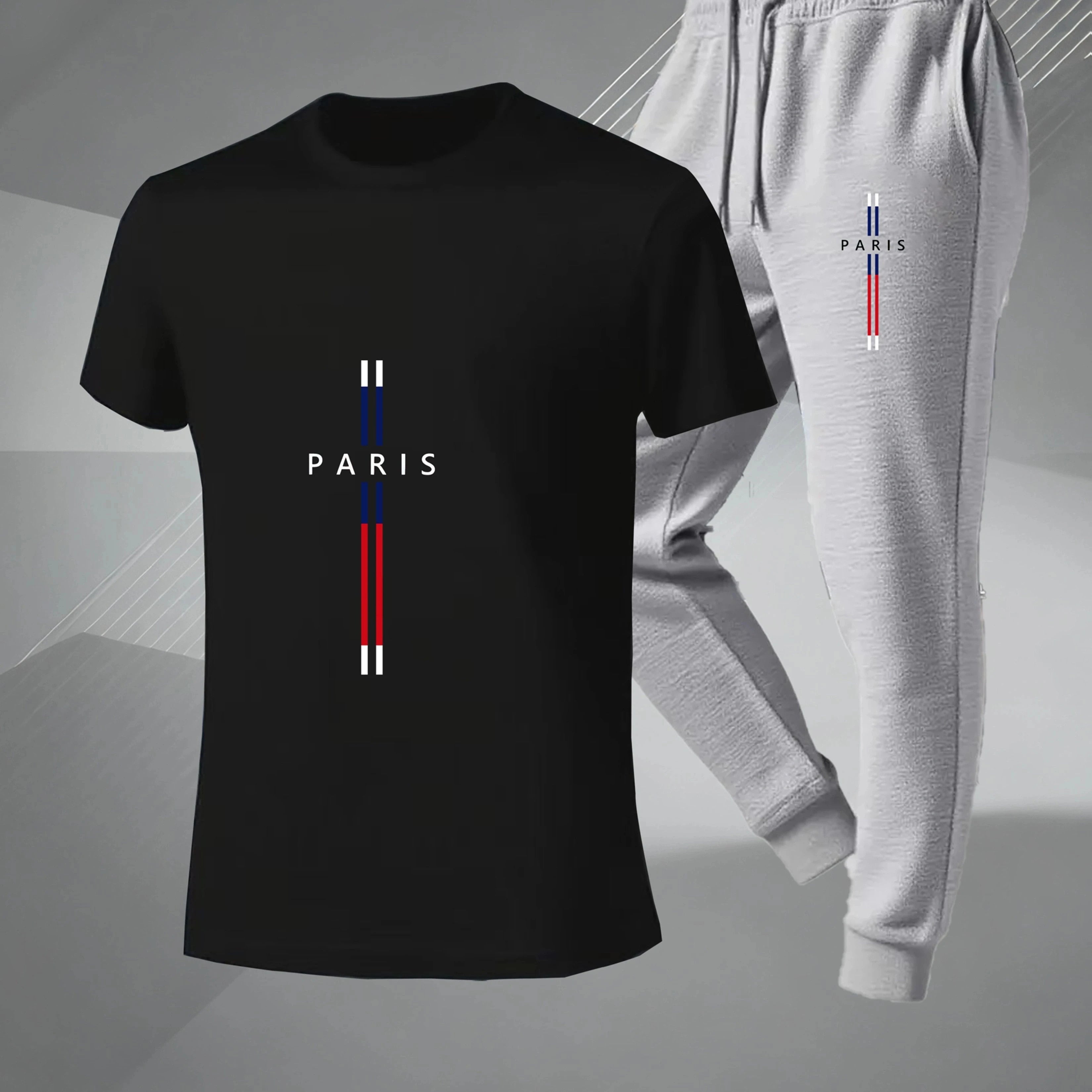 Men's Printed T-Shirt & Pants Set