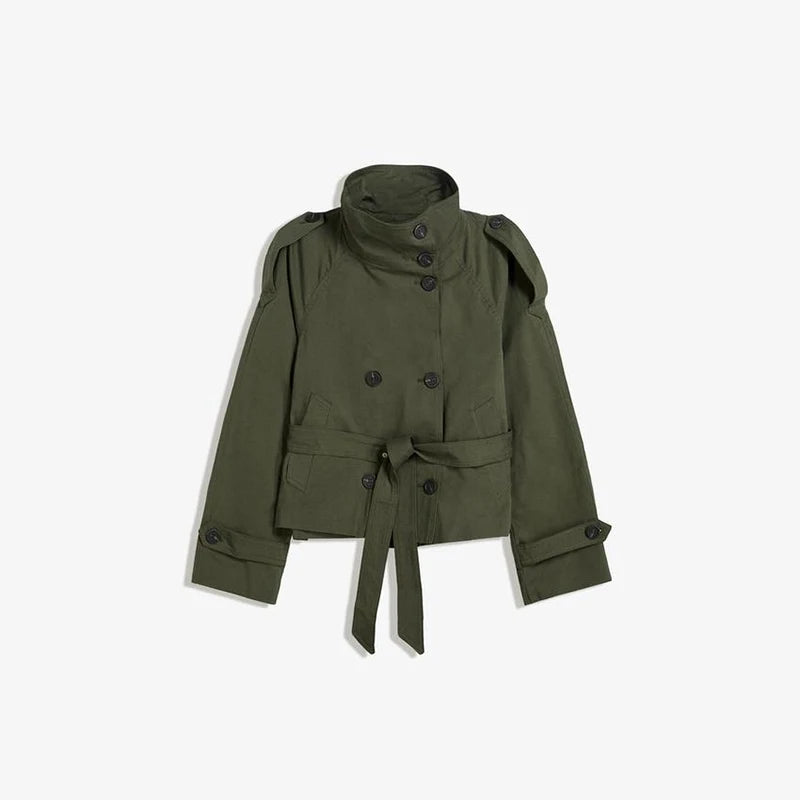 Women’s Double-Breasted Cropped Trench Coat