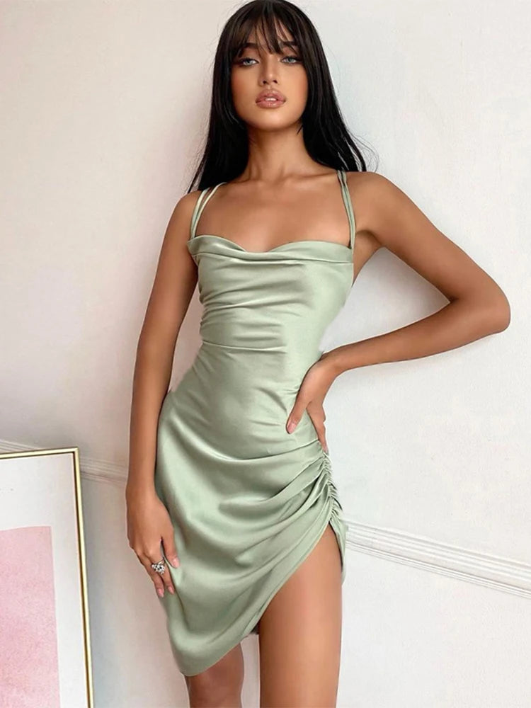 Women’s Ruched Strap Mini Dress
