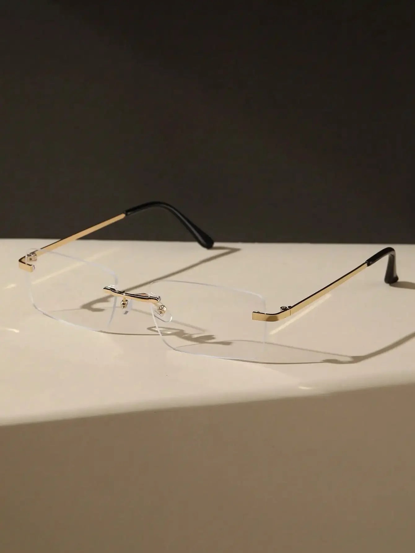 Unisex Metal Rimless Square Sunglasses