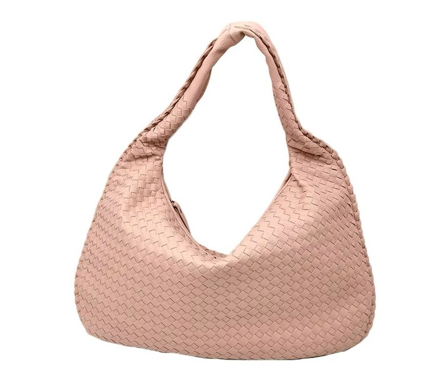 Leather Woven Style Handbag