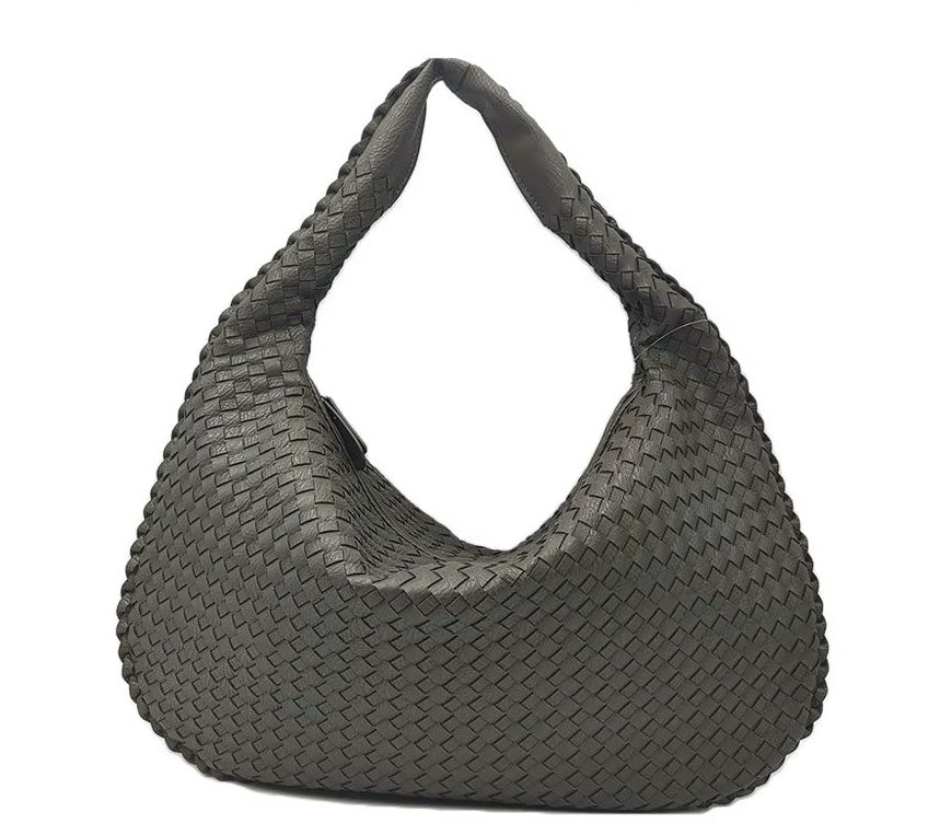 Leather Woven Style Handbag