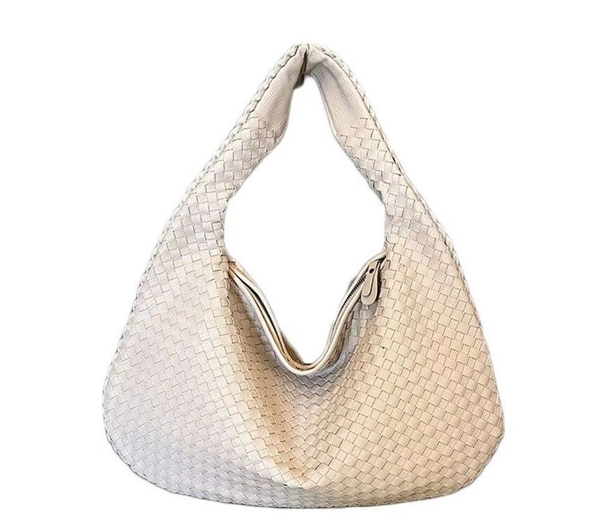 Leather Woven Style Handbag