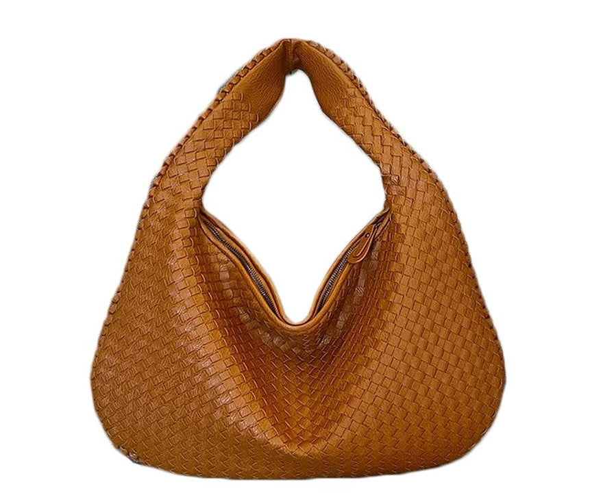 Leather Woven Style Handbag