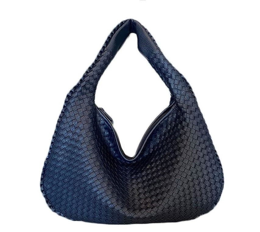 Leather Woven Style Handbag