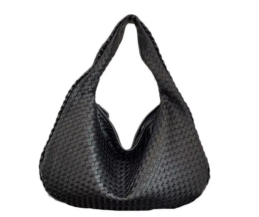 Leather Woven Style Handbag