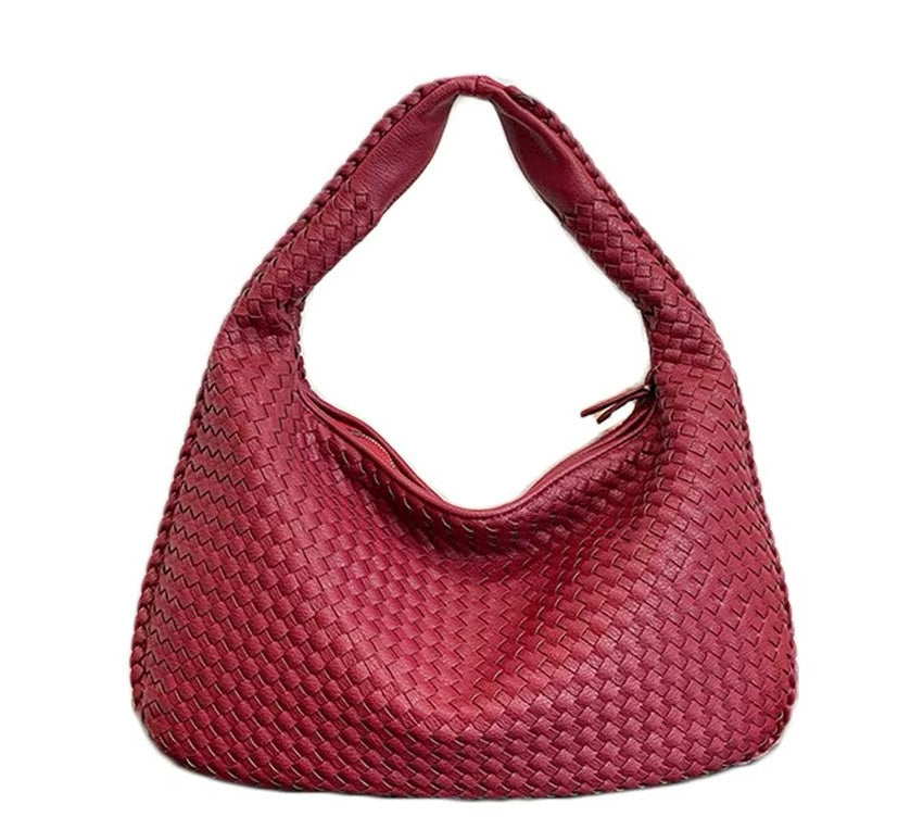 Leather Woven Style Handbag