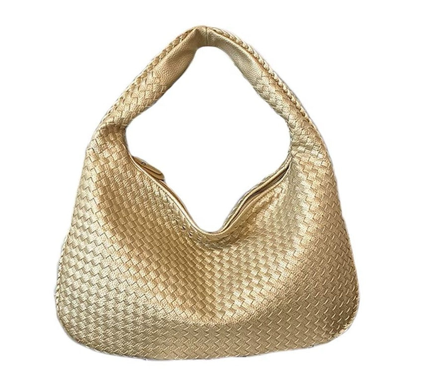 Leather Woven Style Handbag