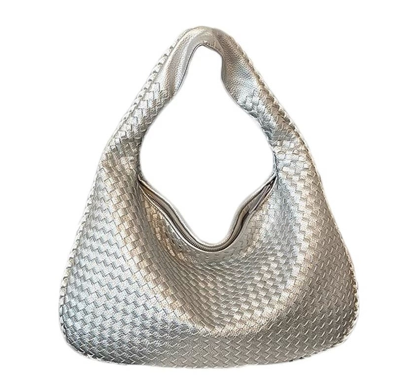 Leather Woven Style Handbag