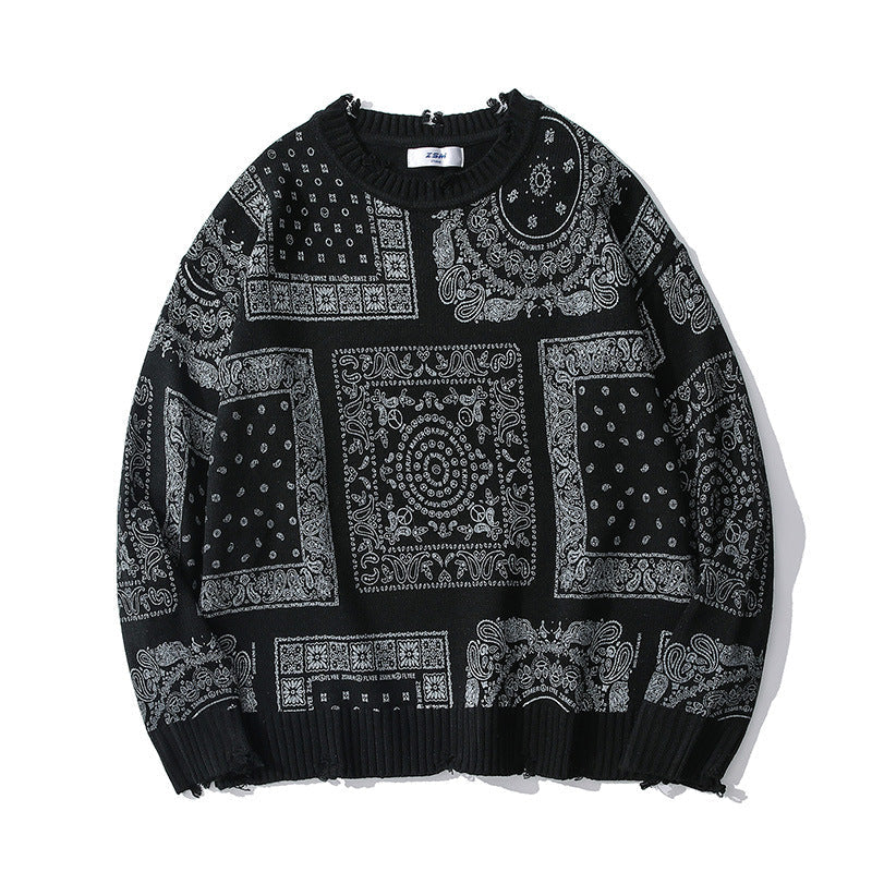 Men's Retro Pattern Loose Sweater-Deluxe Fashion Forever
