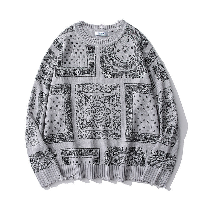 Men's Retro Pattern Loose Sweater-Deluxe Fashion Forever