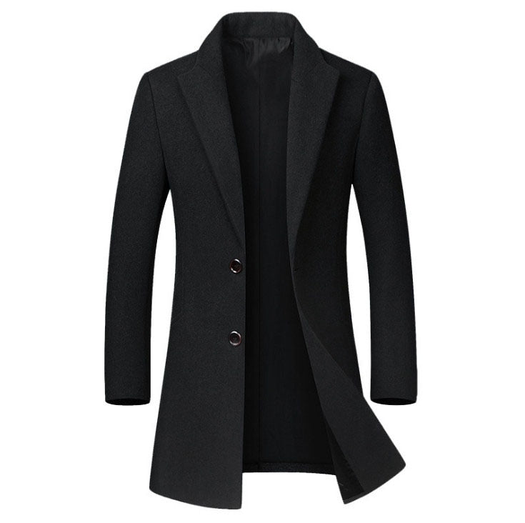 Long Cotton Collar Trench Coat for Men-Deluxe Fashion Forever