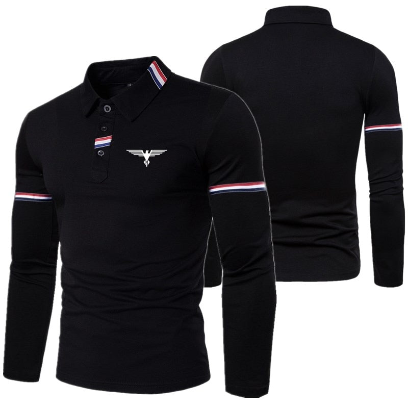 Long-Sleeved Casual Polo Shirt-Deluxe Fashion Forever