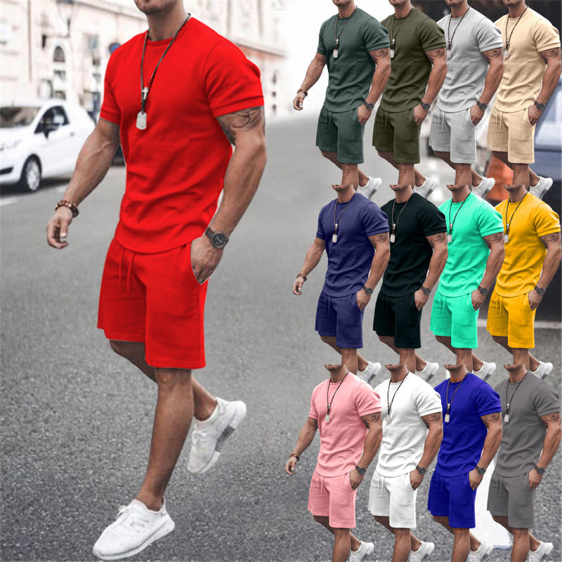 Round Neck T-Shirt With Shorts-Deluxe Fashion Forever